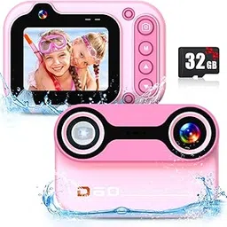 Kids Waterproof Camera 1080P HD 26MP Digital Camera Underwater Camera 10FT /3M, 10X Digital Zoom Children Waterproof Camera for Kids Boys Girls Snorkeling, Swimming, Beach, Water Park - Pink-image-34
