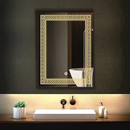 Khushi Decors Rectangle Jalebi Led Mirror Glass for Bathroom Wall - Decorative Home Decor Mirror Glass for Bedroom, Living Room, Drawing Room, Hall, Makeup Room and Wash Basin (Size 12x18 Jalebi)-picture-17