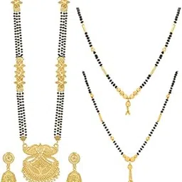 sukkhi Glitzy Gold Plated Combo Mangalsutra Set for Women (CBMS100891)-picture-28