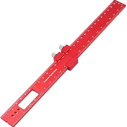 Serplex® Woodworking Ruler Straight 300mm/11 inch Red Aluminum Alloy Ruler with Sliding 45 ° Angle Guides Etched Scale Design Multifunctional Straight Ruler for DIY Craft, Woodwork, Construction-image-27