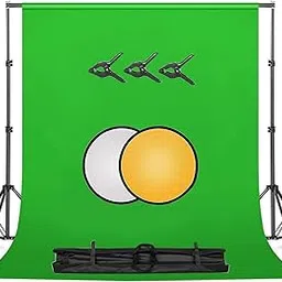 LOMTAP Backdrop Support Stand 6.5ftx9.8ft Adjustable Background Stand Green Screen Backdrop Kit Background Support System with 2 in1 Reflector 3 Clips Carry Bag for Video Studio Shooting Photography-picture-36