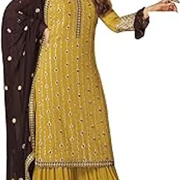 fashion basket Women Faux Georgette Salwar Suit (SSFB -F1431_Yellow_Free Size)-picture-27
