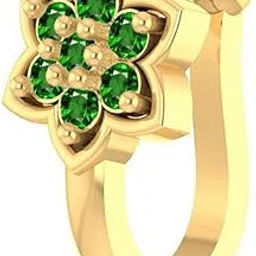 vama FASHIONS Traditional Gold Plated Emerald Stone Non Piercing Nose pin Clip on Without Hole Pressing Nose Ring Stud for Women & Girls-picture-33
