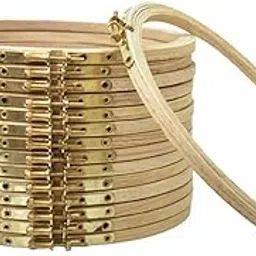 Embroiderymaterial 8 Inch Round Wooden Embroidery Hoop with Brass Metal Screw-1 Hoop-picture-32