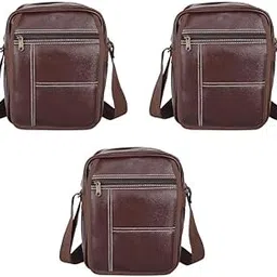 treggo 3-Piece Men's Brown Leather Bag Combo – Travel Crossbody, Shoulder & Sling Bags with Adjustable Straps and Multiple Pockets for Work, Travel & Daily Use-picture-15
