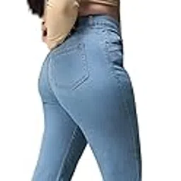 miss chase a+ Women's Regular High Rise Regular Stretchable Light Weight Denim Joggers-picture-15