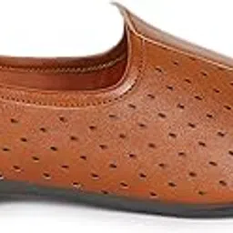 ryko Traditional Indian Footwear Punjabi mojaris, Nagra, Mens Shoes, Ethnic Authentic Footwear Tan-picture-48