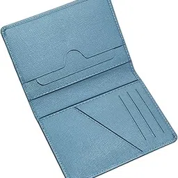 Genuine Leather Sky Blue RFID Protected Passport Holder for Men,Passport Wallet for Women,Family Travel Holder-image-0