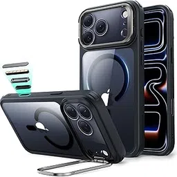ESR for iPhone 17 Pro Max Case, Camera Control Cover, Stash Stand, Compatible with MagSafe Accessories, TPU, Military-Grade Drop Protection, Hybrid Series, Clear Black-picture-64