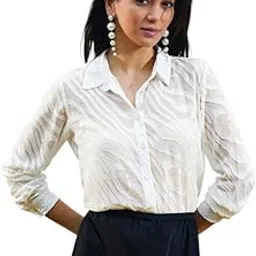 pinacolada Women's Shirt for Casual Wear | Spread Collar | Long Sleeve | Button Closure | Shirt Designed with Comfortable Fit for Woman & Girls-picture-53