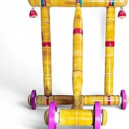 Traditional Handmade Baby Wooden Walker (9-18 Months) | Nadavandi Push Walker for Toddlers | First Step Activity Walker | Sturdy & Safe | Push Wagon (Gold)-image-32