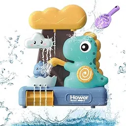 Bliss HUES Dinosaur Bath Toys for Babies &Toddlers- Mold-Free Wall Mount Waterfall Bath Toys with 3 Suction Cups- Bath Time Toys for Kids-picture-30