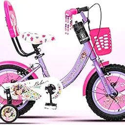 OYEKID Bebo 14T Cycle for Girls with Floral Design (Purple)-picture-20