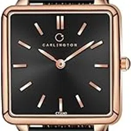 carlington Iconic 2040 Analog Ladies Watch with Premium Mesh Chain, Scratch-Resistant Dial, and Water-Resistant Body – Square Dial Watches for Women and Girls image 1