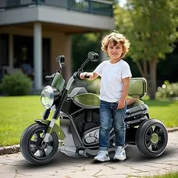 Cockatoo 5E Cruise Rechargable Electric Kids Bike with Music and LED Light, Kids Scooter Bike for 1-5 Yrs Boys&Girls Powered by 6V & 4.5 AH Battery for 4.5Hr-6Hr Ride- Pista Green-image-10
