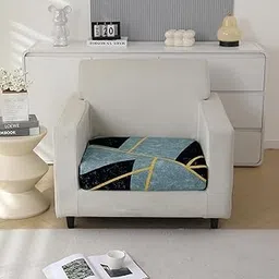 HOKIPO Stretchable 140gsm Seat Couch Cushion Cover, 1 Seater, Multicolor Abstract Geometry (AR-5348-C10)-picture-26