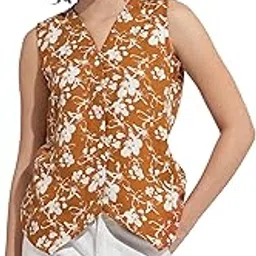 Women's Printed Linen Waistcoat-image-83