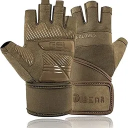 HommyFine Workout Gloves for Men & Women Weight Lifting Gloves with Wrist Wraps Support for Gym Training, Fitness, Hanging, Pull ups. Ultra Ventilated, Full Palm Protection (XXL, Army Green)-image-23