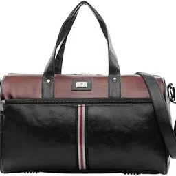 goldline Leather Duffle Bag| Stylish & Spacious Duffle Bag for Travel | Men and Women's Weekender Travel Bag for Luggage | Duffel Bag with Attachable Shoulder Strap | Duffel Bag - 35L (Brown)-picture-10