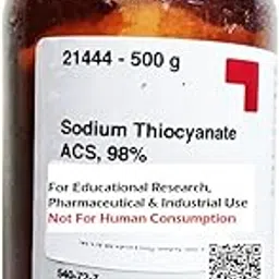 SRL Sodium Thiocyanate ACS Grade, 98% Assay, 500gm, CAS: 540-72-7, Molecular Formula: NaSCN, Molecular Weight: 81.07, Storage: Room Temperature, Shelf Life: 60 Months, for lab and industrial use-image-53
