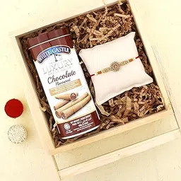 SFU E Com Rich Crunchy Chocolate And Roundies Om Handcrafted Rakhi | Rakhi Chocolate Gift Pack | White Castle Chocolate | 11-picture-19