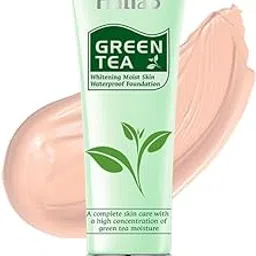 Maliao Green Tea Whitening Moist Skin Waterproof Foundation | Full Coverage | Hydrating & Smooth Finish | SPF Protection | Long-Lasting & Oil-Free | Brightening & Even Skin Tone | Soft Ivory, 80g-image-4
