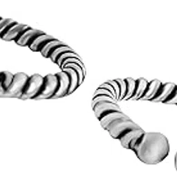 inari shines 925 Oxidised Silver Twisted wire Toe Rings | Adjustable Toe Rings | Toe Rings for Women-picture-24