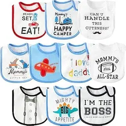 Uber World Waterproof Baby Bibs Unisex Newborn Babies Food Bibs Baby Keepsake Birthday Gift for Feeding, Eating, Teething, & Drooling, 3-12 Months-picture-41