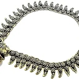 muccasacra Most Famous Single Alloy Copper Finish Antique Leaf Design Anklet-picture-38