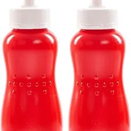 Gluman Plastic Squeezy 750 Ml Sauce Bottle (Set Of 2) For Clean & Mess-Free Dispensing | 100% Food Grade | Dishwasher Safe | Freezer Safe | Ergonomically Designed | Reusable (Red) image 1