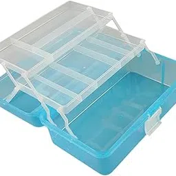 MERISHOPP®Three Layers Foldable Model Storage Box Large Capacity Portable Storage Case Light Blue Clear|Home & Garden-image-61
