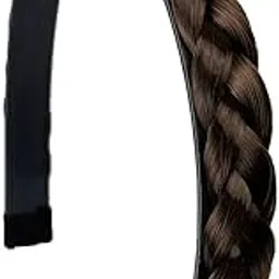 bakefy Braided for Women and Girls Plastic Braided Headband Synthetic Hair Plaited Head Band Hairband - Black-picture-29