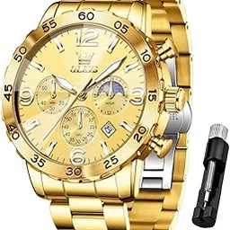 Mens Watches Chronograph Big Numer Analog Quartz Original Watch Stainless Steel Date Waterproof Easy to Read Business Watch for Man-image-15