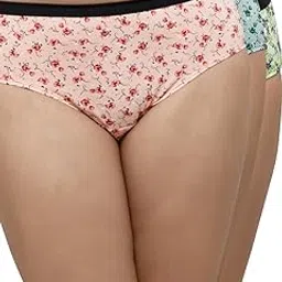 lovable Women's Panties Mid Coverage Seamless Hipster Super Combed Cotton Elastane Stretch Brief Girls Panty Assorted Print, Pack of 3 (1500-1599)-picture-20