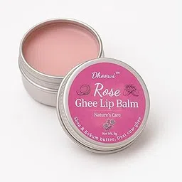 Dhoorvi Lip Balm Fresh Rose Crush 8 gm Lip Shea & Kokum Butter With Desi Ghee For Natural, Herbal Pink Lips, Nourishment, Dark And Chapped Lips - (Pack of 1)-picture-59