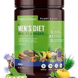 Vegan Greens Men Diet Meal in a Shake With Ayurvedic Herbs- Healthy Meal Replacement Shake For Weight Management, Calorie Control Metabolism & Immunity (500g, Chocolate)-image-58