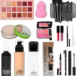 Mac combo Professional Makeup Kit Set of 16with Eyeshadow Palette, Brushes, Foundation, Setting Spray, Powder, Lip Colors, Concealer Stick, Eyeliner for Complete Beauty Application-picture-11