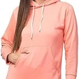 gymkart Women's Solid Plain Hoodie | Peach Sweatshirt Hoodies for Girls | Kangaroo Pocket Hooded Sweatshirts | Winter Wear Pullover Hoody Jacket for Women-picture-31