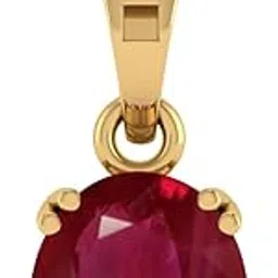 lmdprajapatis Certified 5.25 Ratti / 4.90 Carat Ruby Manik Ashtadhatu Gold Plated Pendant/Locket Gemstone by Lab Certified image 1