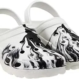 Men's White Black, Double Colour Clogs, Size 6-9, Made in India-picture-25