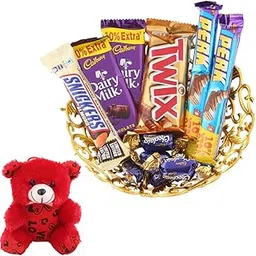 SFU E Com Almond And Waffery Chocolate Hamper | Valentine Teddy Bear With Chocolate Combo | Valentine Chocolate Hamper | 060-picture-51