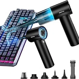 REIKIYA 150000RPM Super Power Cordless Air Duster, 18000Pa Cordless Portable Vacuum Cleaner, Rechargeable Handheld Pump with LED Light, Adjustable Dust Blower for Computer Keyboard Car House Outdoor-image-12
