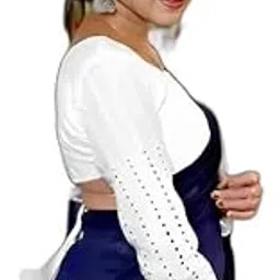 Women's Embroidered Cotton Regular Fit Long Sleeve V-Neck Backless HAKOBA Blouse|Style - 39 Women's Blouses & Shirts-picture-55