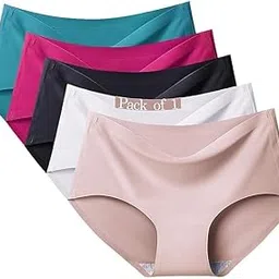 LOURYN KOULYN® Women's Seamless Hipster Ice Silk Panty Multicolor Pack of 1,2,3-picture-12
