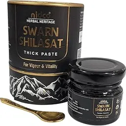 NIDCO Herbal Heritage Shilajit/Shilajeet Gold Resin – 25g | Swarn Shilasat Contains 24 Karat Gold | 60 Servings | 500mg/Serving | Boosts Muscle Growth & Strength | 100% Ayurvedic-picture-27