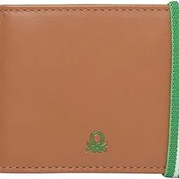 united colors of benetton Men's Leather RFID 6 Card Slot Money Clip, Tan (Lesna)-picture-43