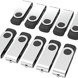 USB Flash Drives 2GB 10 Pack, Wooolken USB 2.0 Thumb Drives with Keychains Memory Stick USB Drive Pendrive for PC Laptop Computer (Black)-image-3