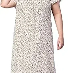clochoice Comfy Classic Floral Print Pink Plus Size Women Nighty/Maxi-picture-17