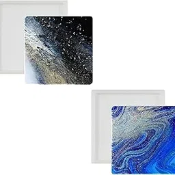 SNOOGG® DIY Coaster 4 Inch Square Silicone Mold for Epoxy Mold Multipurpose for Resin Art and Craft Casting and More ..Pack of 2-picture-13