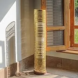 Orange Tree Mandawa Floor Lamp with Vertical Structure and Carved Surface | Floor Standing Light for Corners | Lounges | Decorative Interiors-picture-30